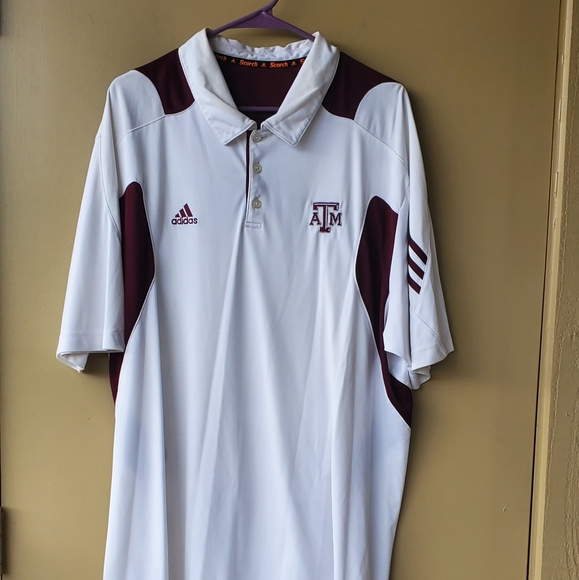 Mens Adidas Texas A&M white Polo - Picture 2 of 11